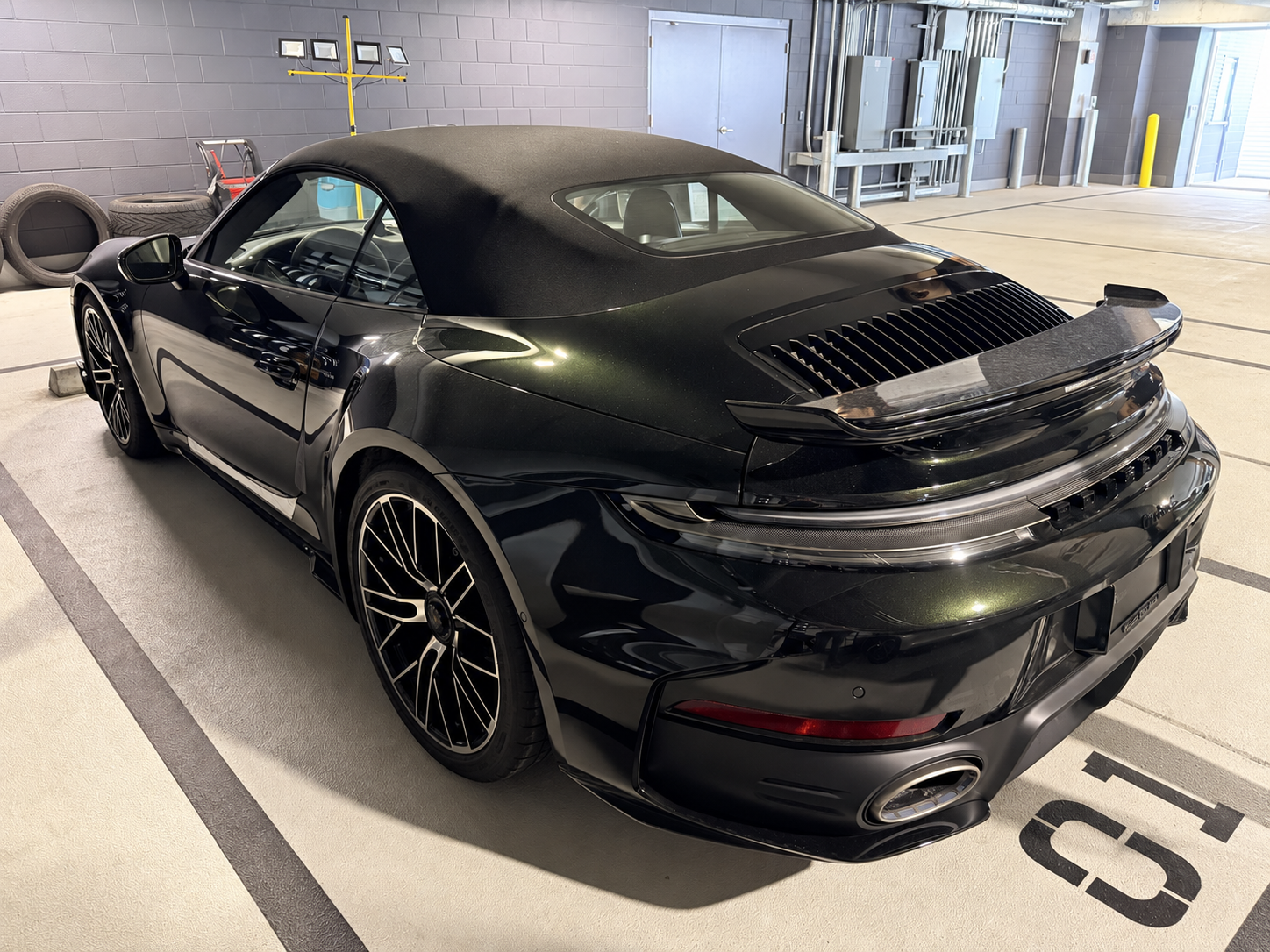 Rear three-quarter view during delivery preparation
